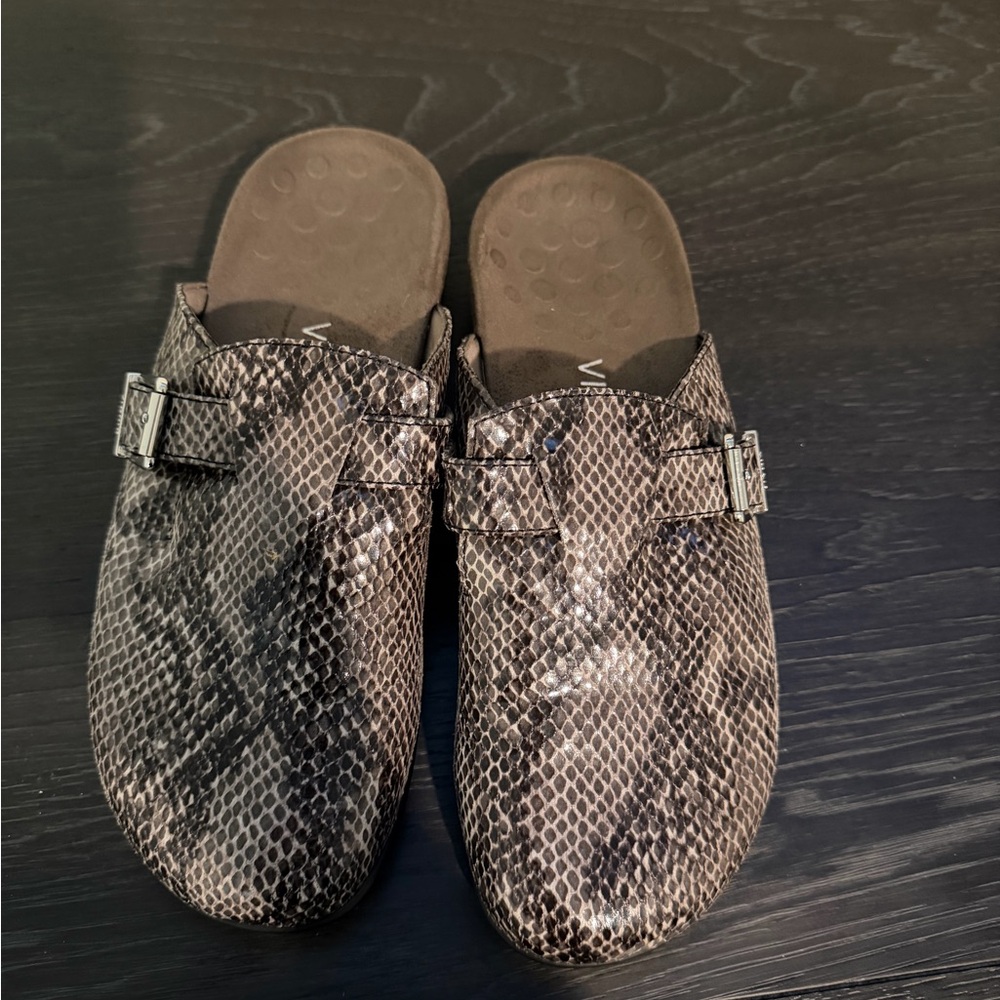 Vionic Snakeskin Patterned Slip-On Clogs - image 1